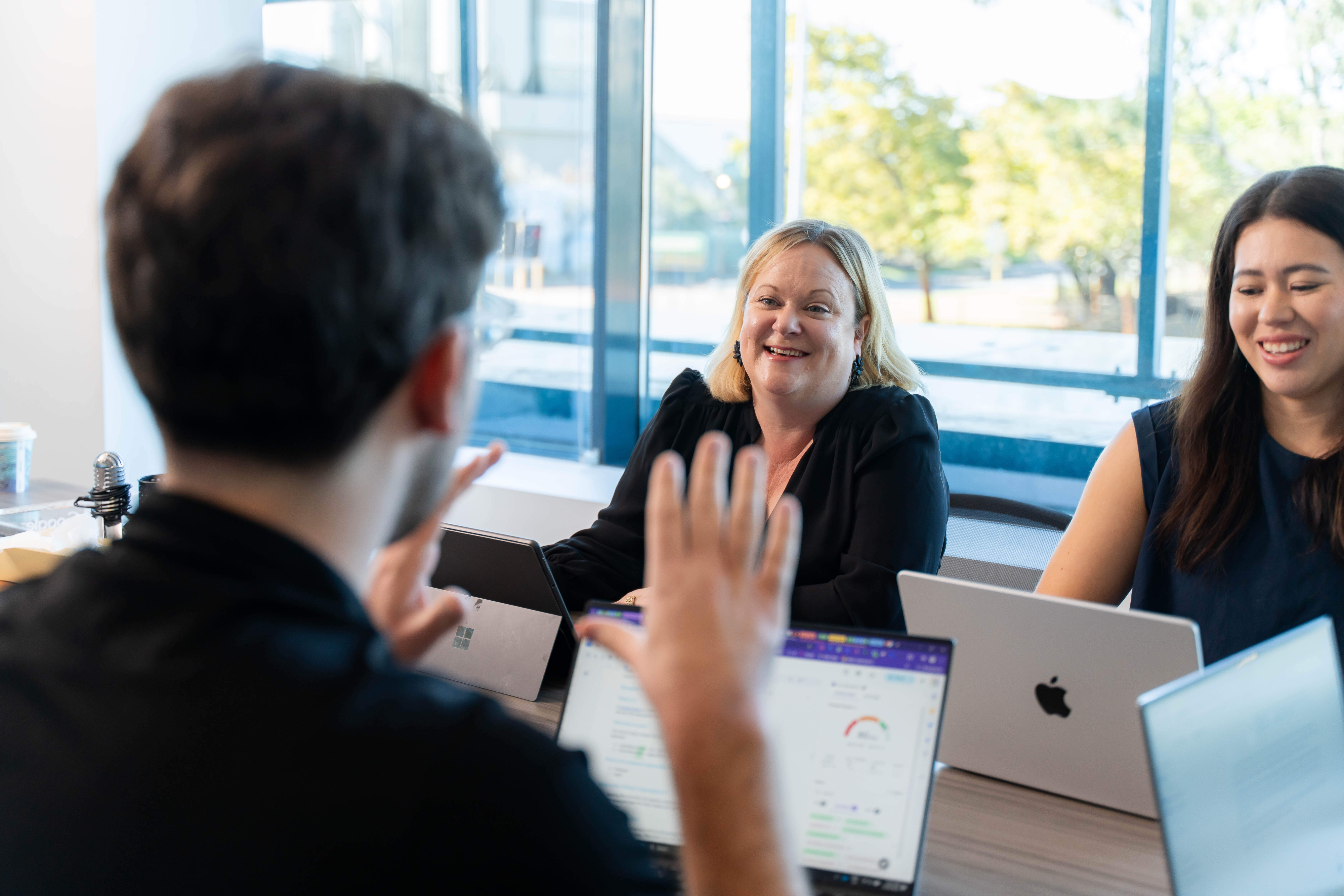 Team meeting in WCR board room