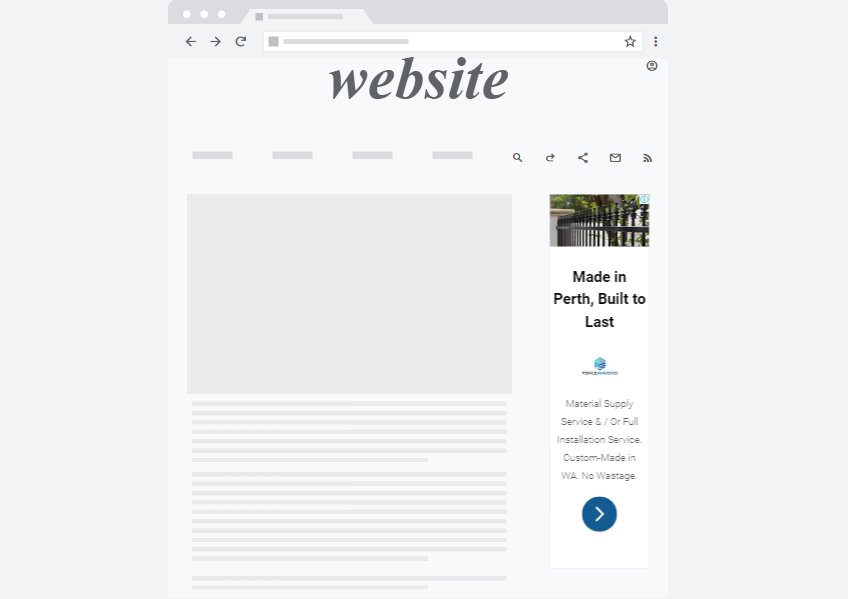 Website mockup showing a Google Display Ads Campaign type.